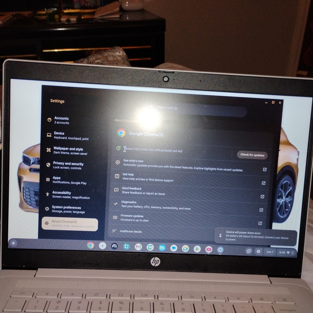 HP Silver Laptop with Chrome OS